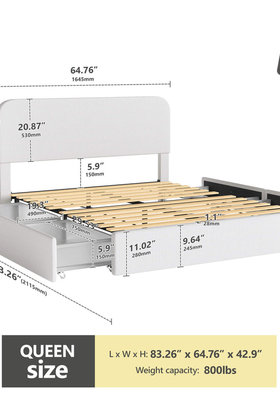 Nuvora Bed with Spacious Storage Drawers