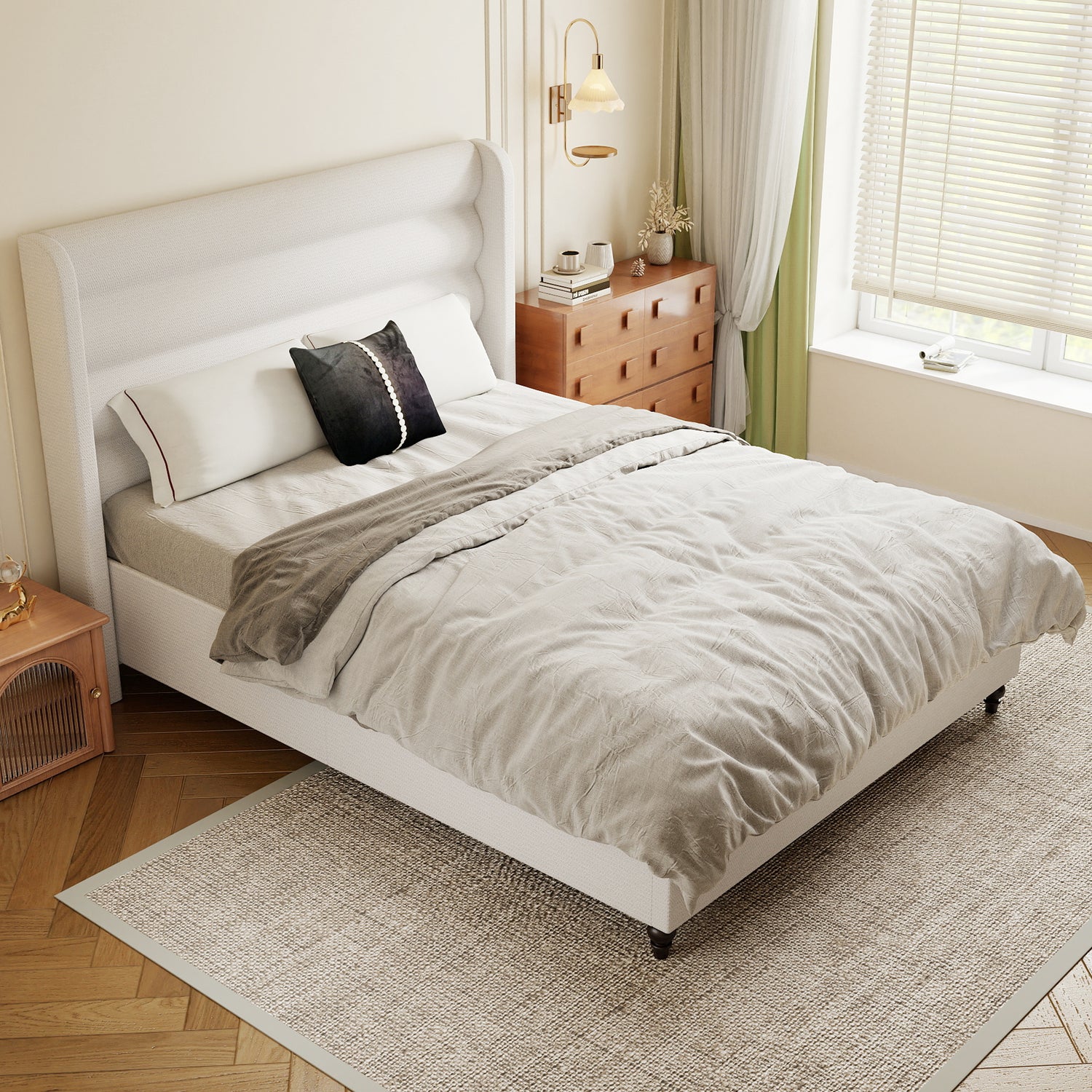 Arlo Solid Wood Bed with Tapered Legs