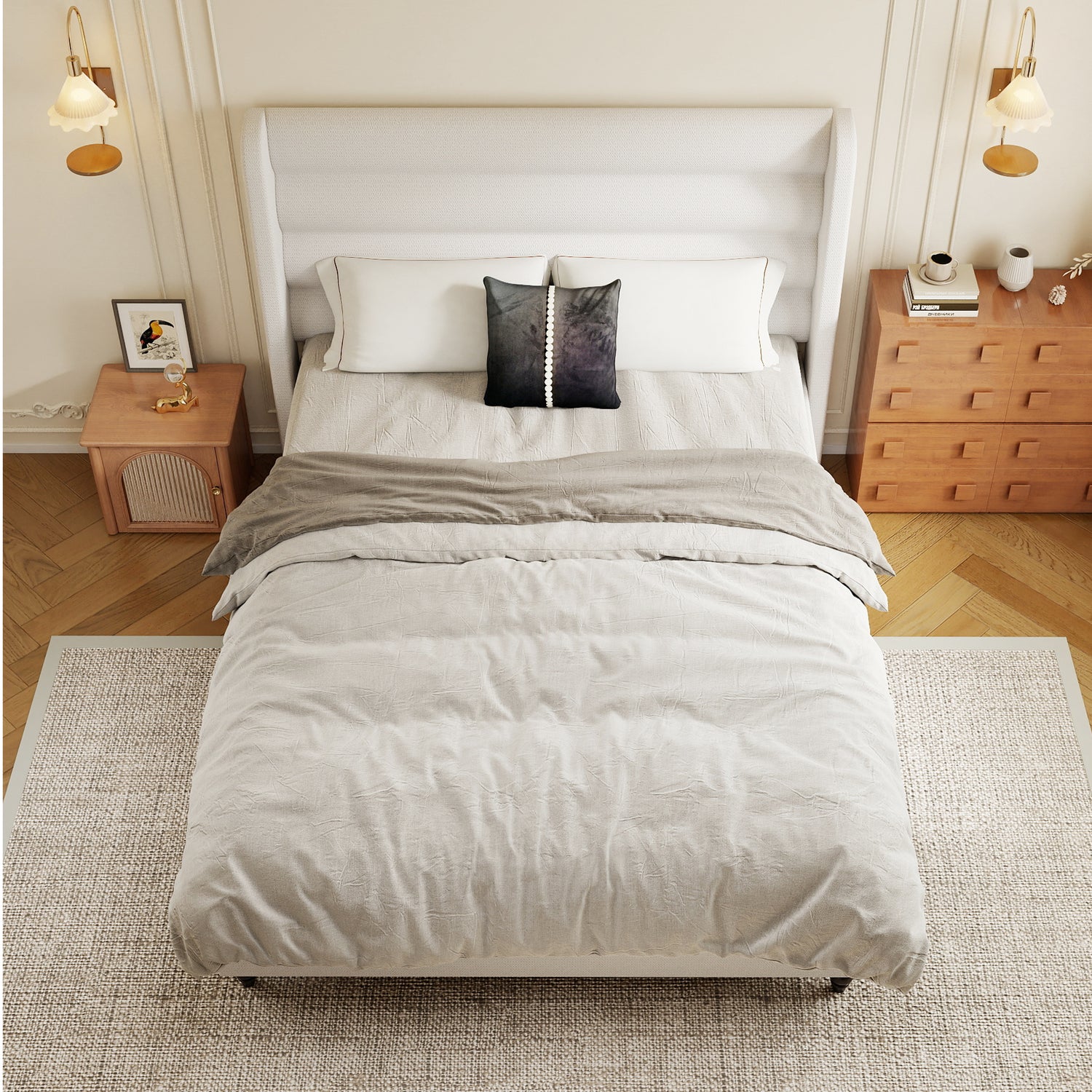 Arlo Solid Wood Bed with Tapered Legs