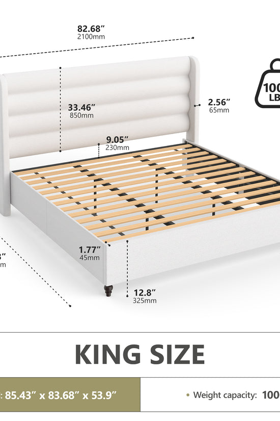 Arlo Solid Wood Bed with Tapered Legs
