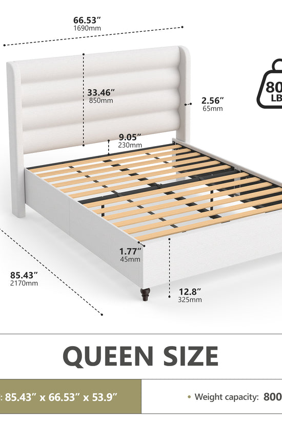 Arlo Solid Wood Bed with Tapered Legs