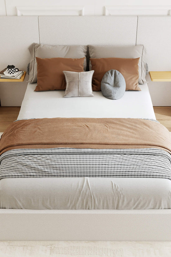 ModuNest Solid Wood Bed with Built-in Side Tables