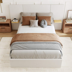 ModuNest Solid Wood Bed with Built-in Side Tables