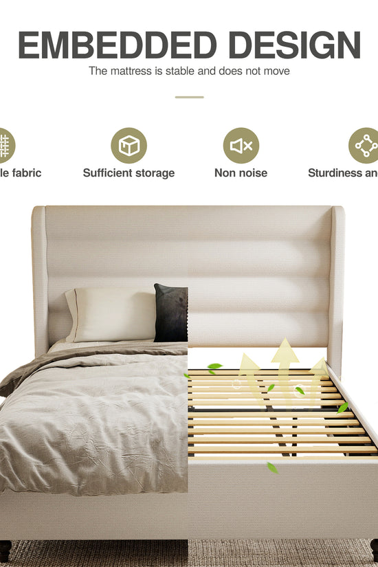 Arlo Solid Wood Bed with Tapered Legs