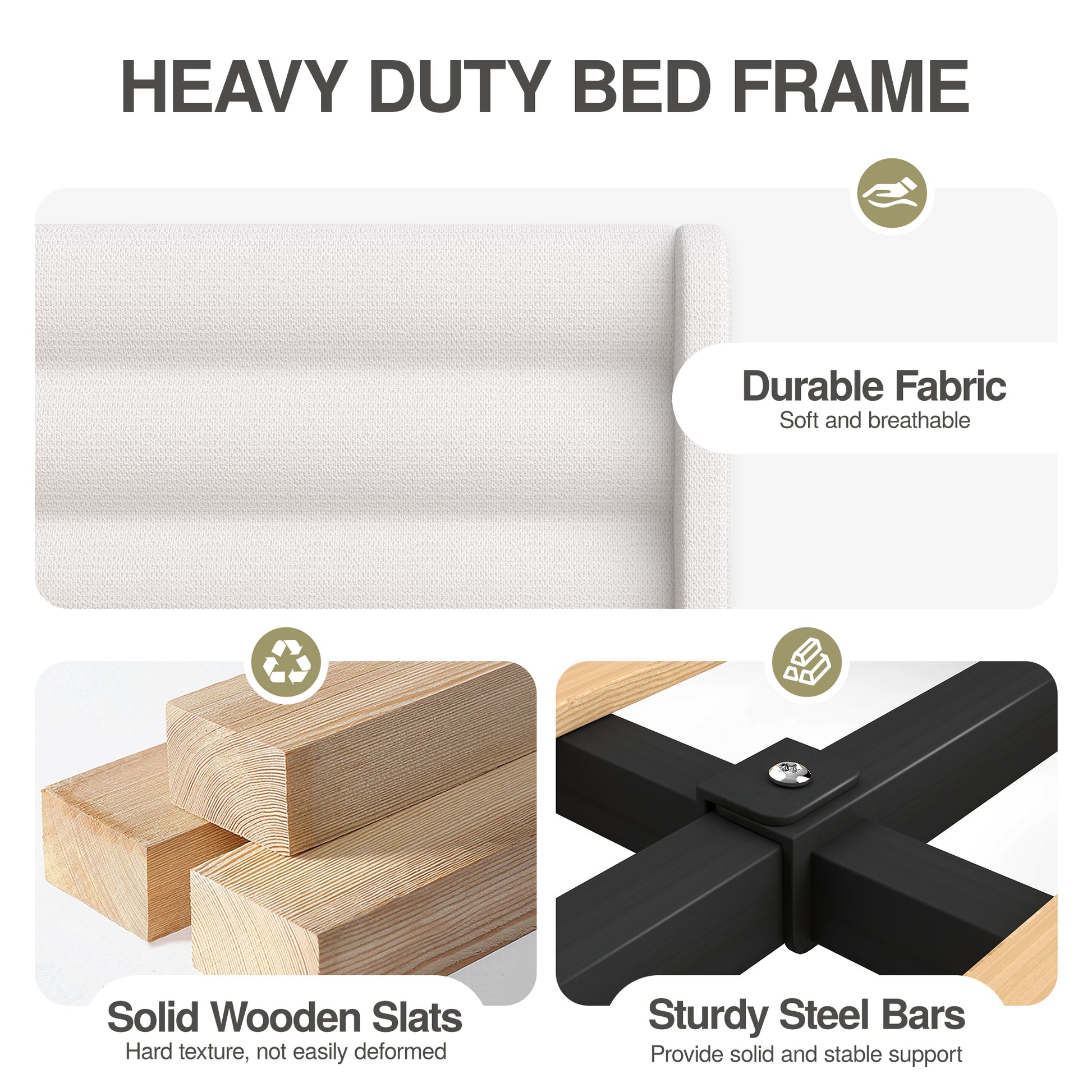 Arlo Solid Wood Bed with Tapered Legs