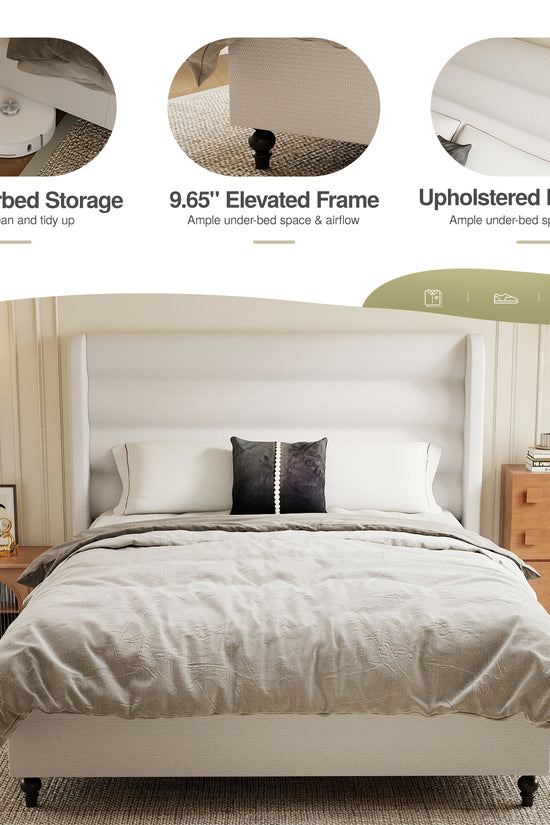 Arlo Solid Wood Bed with Tapered Legs