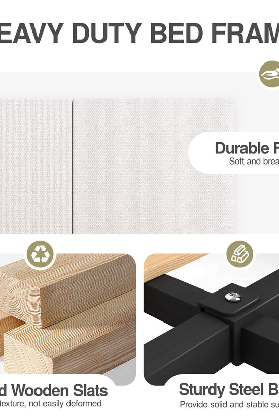 ModuNest Solid Wood Bed with Built-in Side Tables