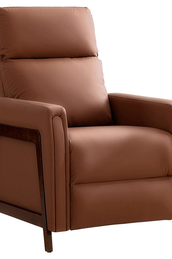 Mid-Century Modern Leather Power Recliner Chair