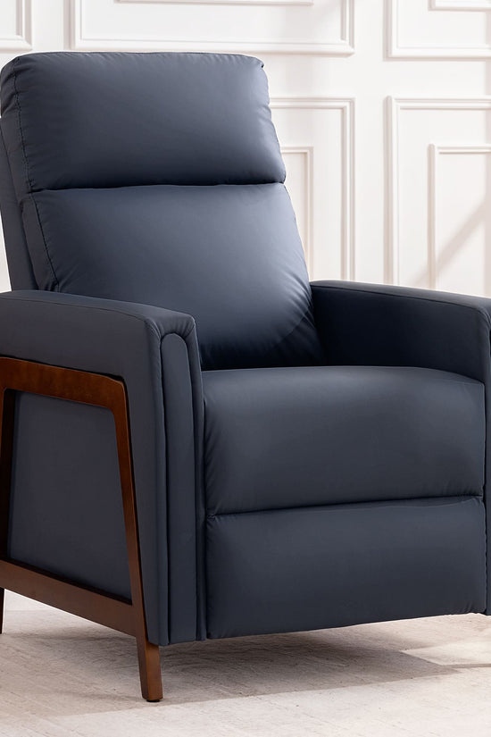 Mid-Century Modern Leather Power Recliner Chair