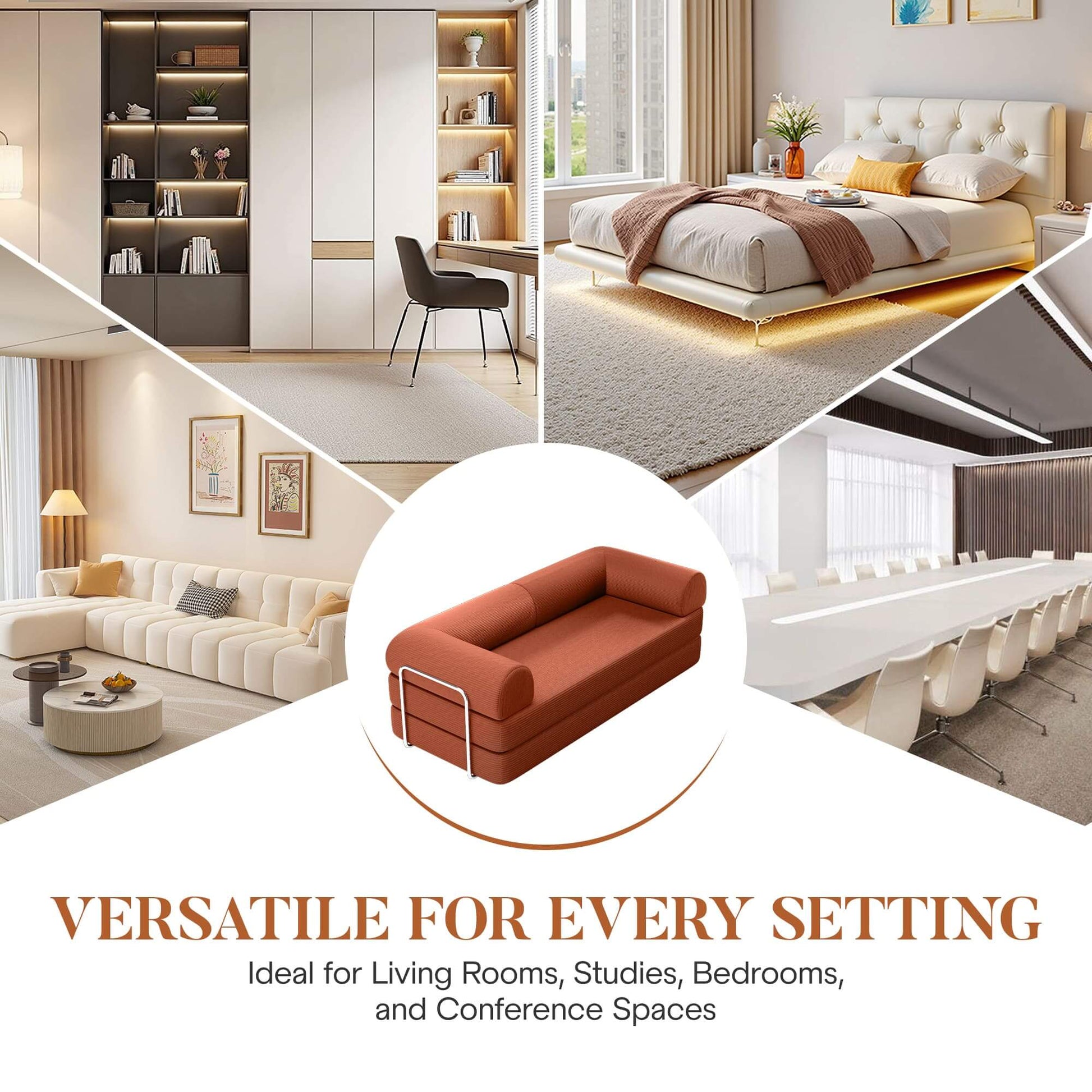 Combination Corner Sofa with High-Rebound Density Sponge