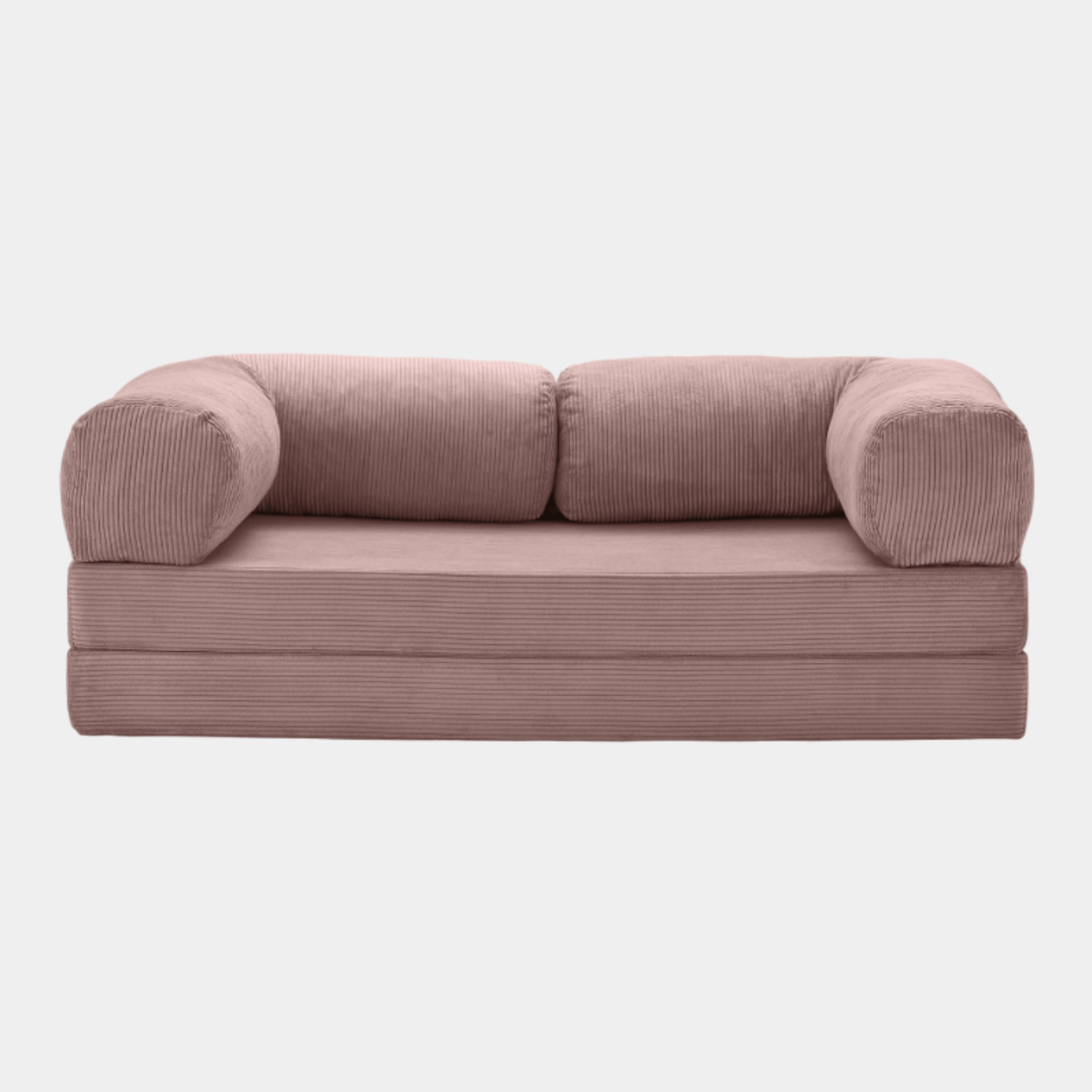 Primyhome convertible pink corduroy sleeper sofa bed, minimalist modern design for living room or studio