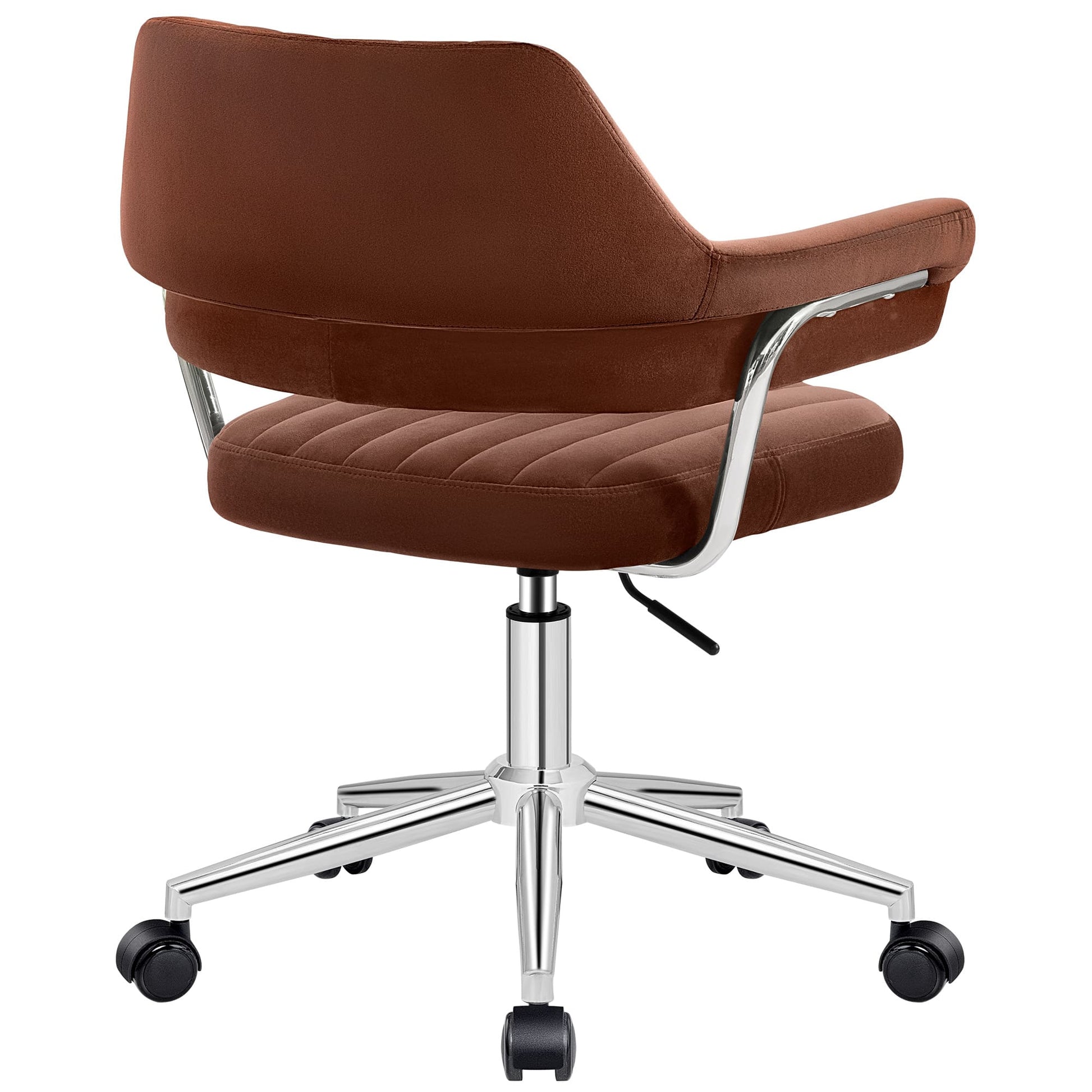 Adjustable PU Leather Swivel Vanity Chair with Arms