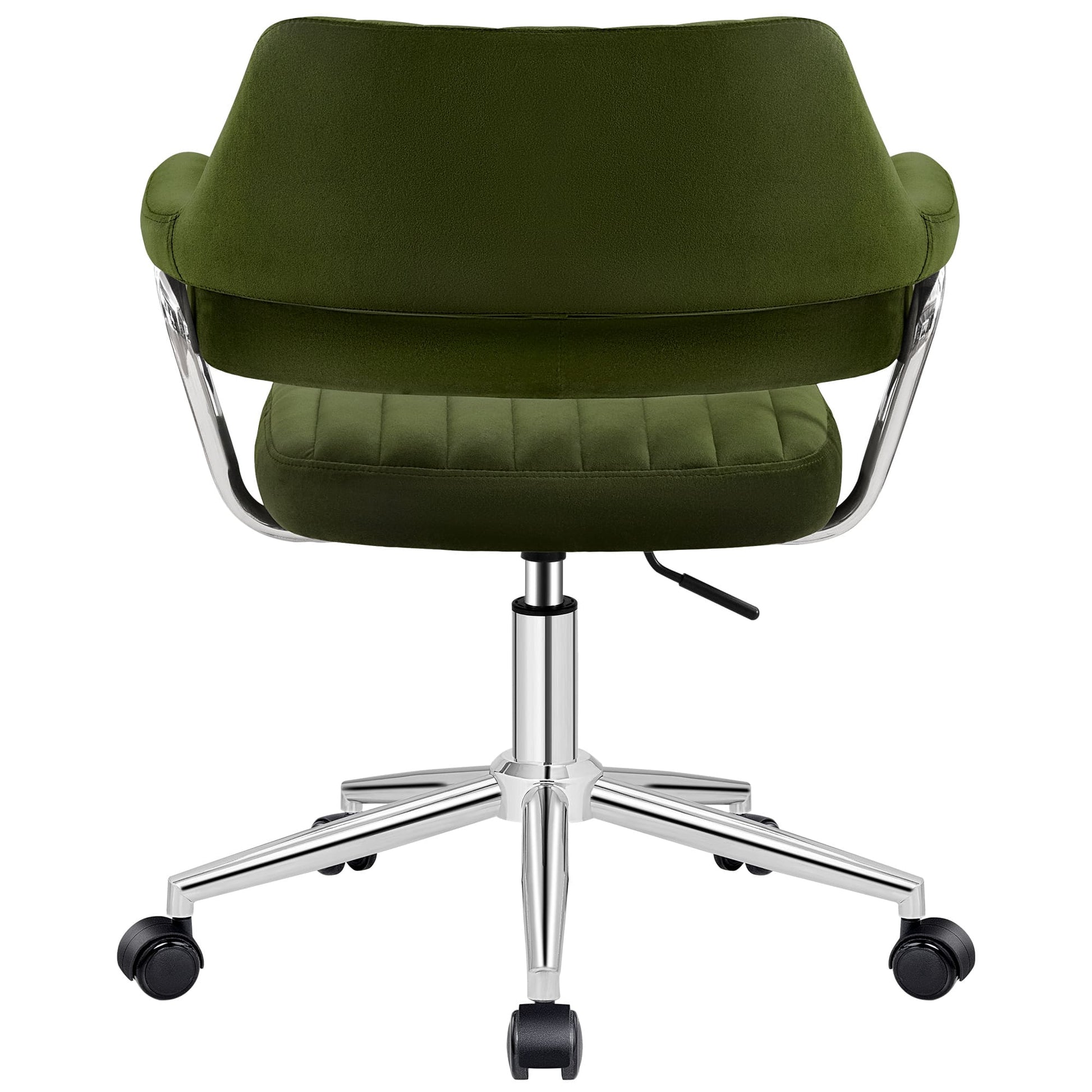 Adjustable PU Leather Swivel Vanity Chair with Arms