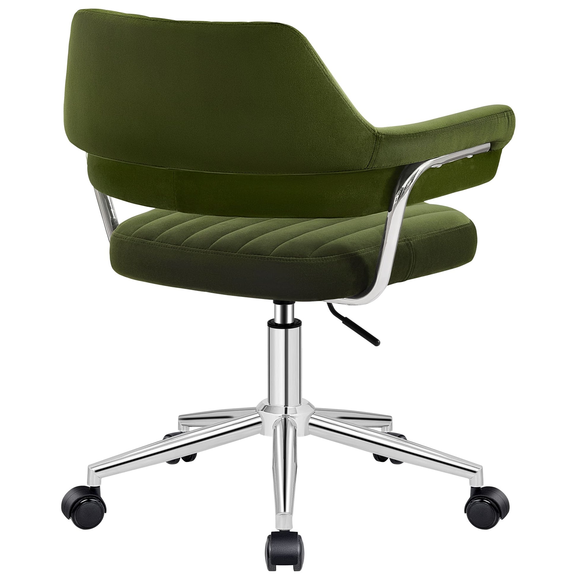 Adjustable PU Leather Swivel Vanity Chair with Arms